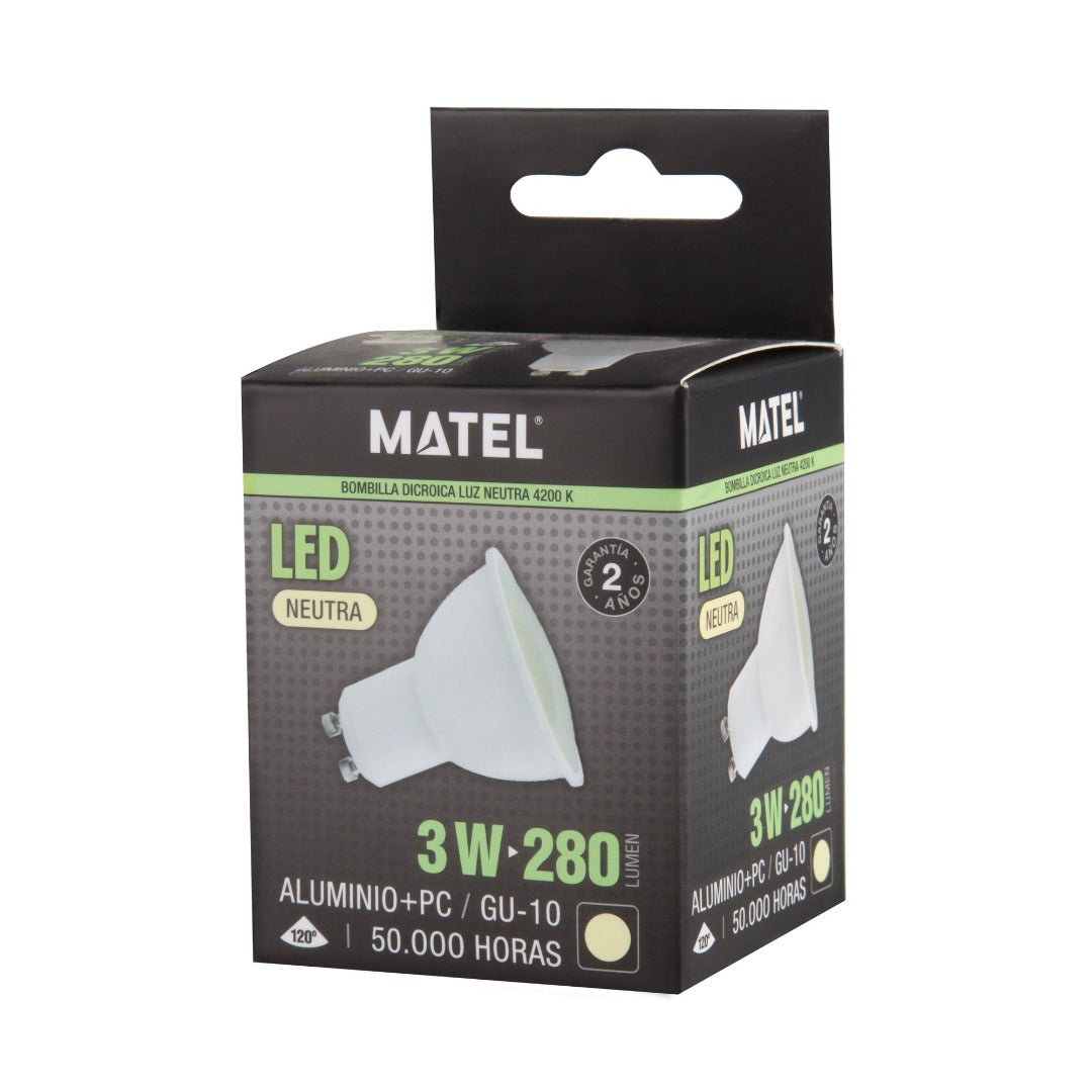 GU10 - Neutraal Wit - 280 Lumen - 3 Watt