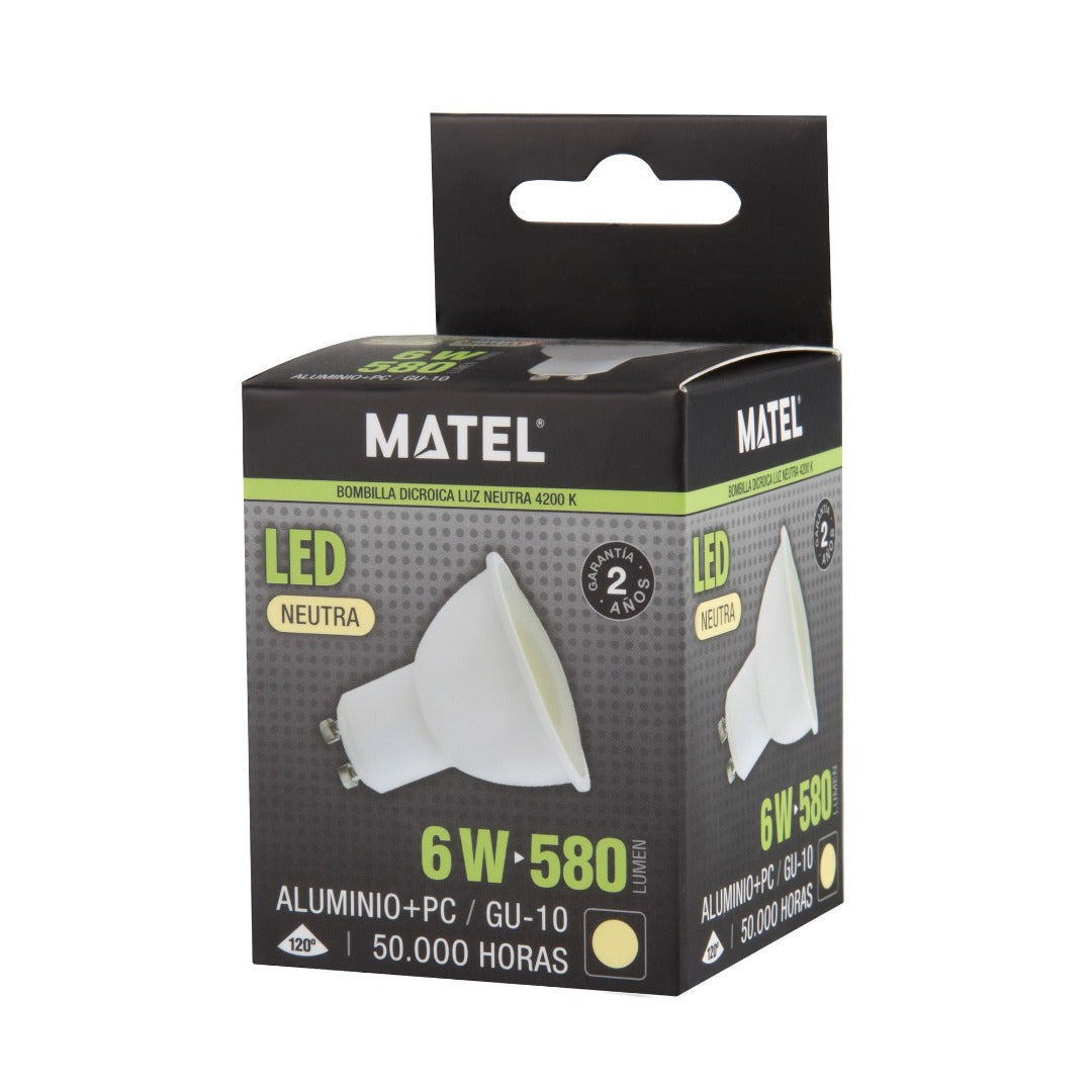 GU10 - Neutraal Wit - 580 Lumen - 6 Watt