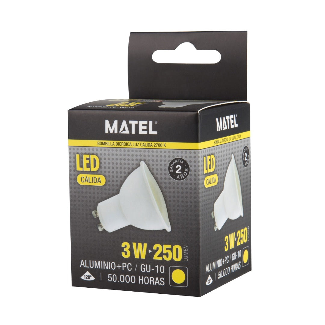 GU10 - Warm Wit - 250 Lumen - 3 Watt