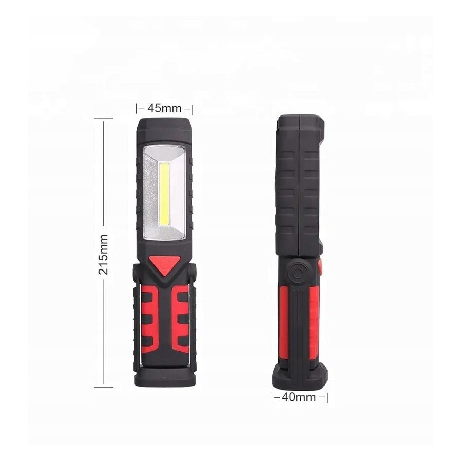 Magnetische LED zaklamp - Wit + rood - Op batterijen