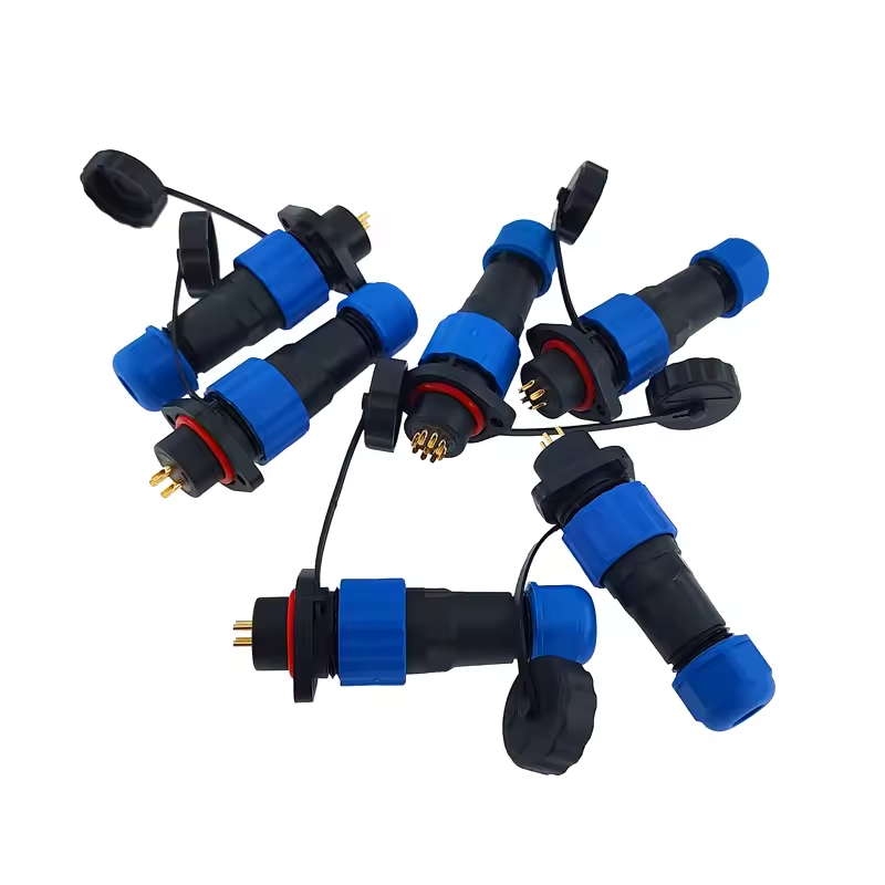 Connecteur mâle à base carrée - 24 V - étanche - 2 fils - IP68