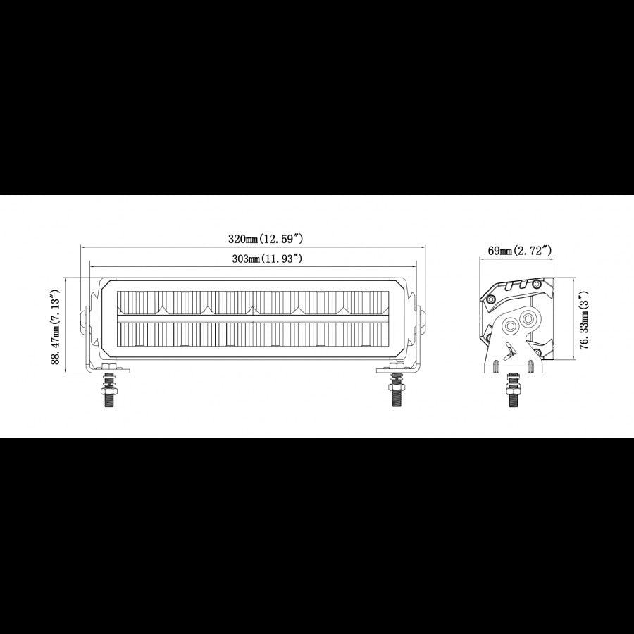 LED bar + dagrijverlichting - R10 / R148 / R149 - 36 LED - 12/24V - 32cm