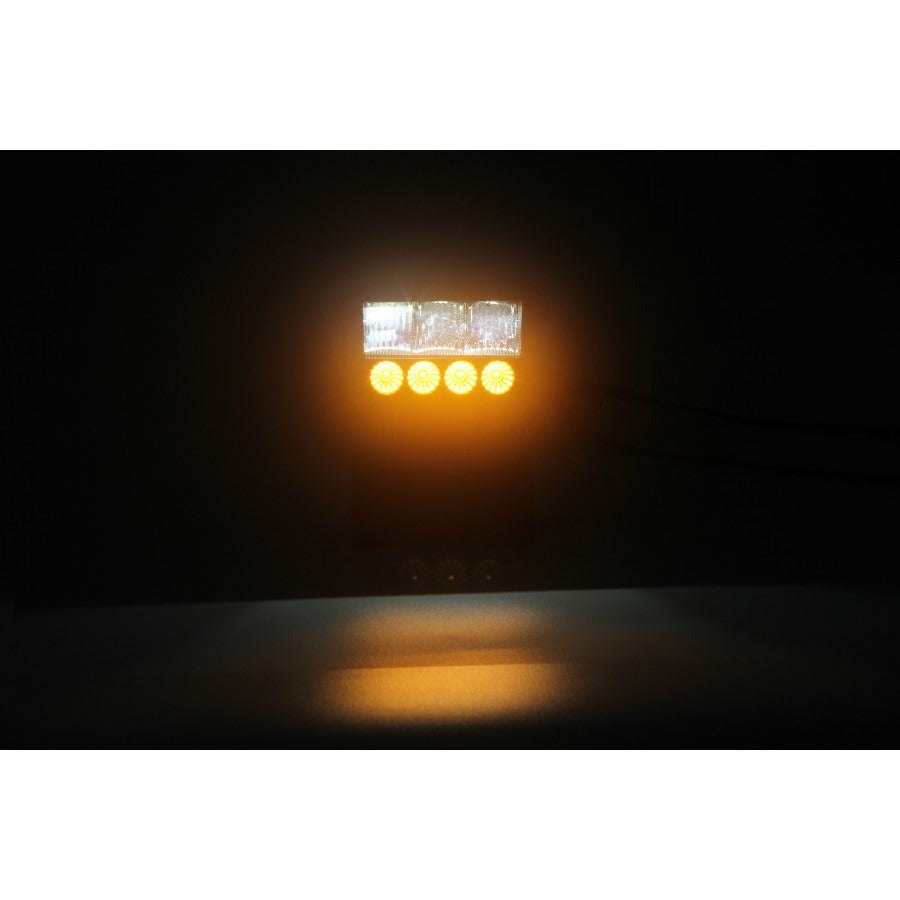 LED werklamp + waarschuwingslicht - Wit + amber - R10 / R65 / R149 - 12 / 24VÂ 