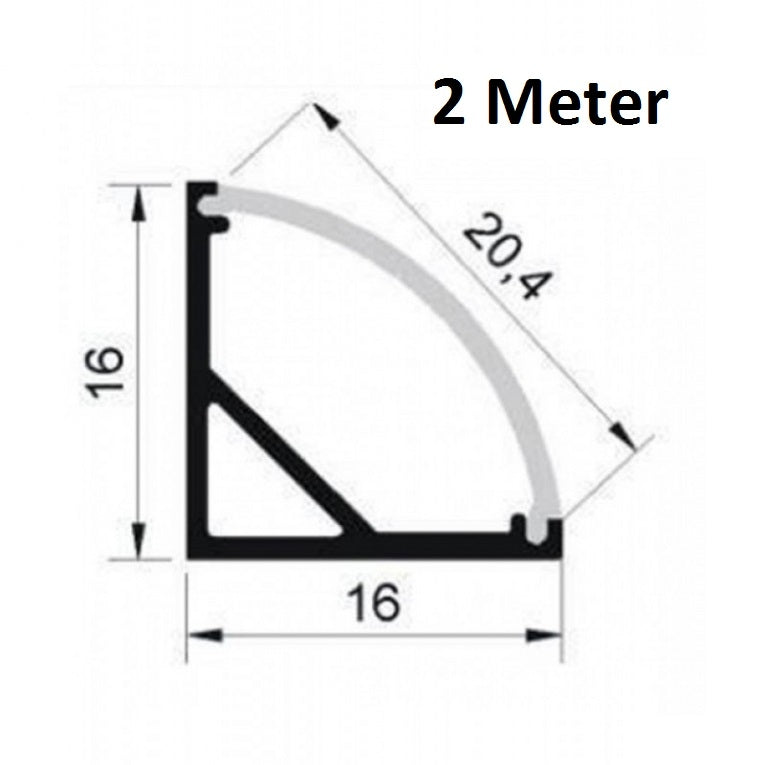 LED Profiel 2 meter - hoek