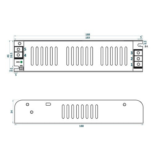 Inbouw driver 24V, 4.2A - 101 Watt - Adler