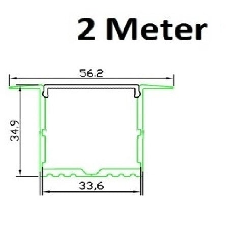 LED Profiel 2 meter - 35mm inbouw XL