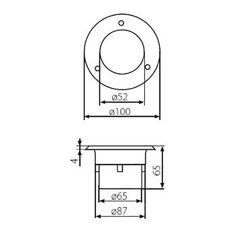 Spot LED encastré au sol - 0,7 W - 65 mm - Blanc froid - Rond