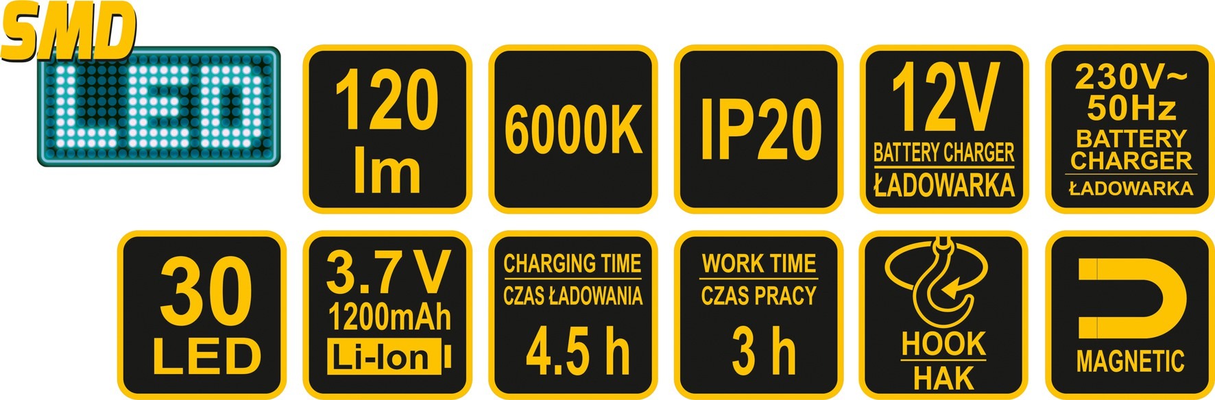 Looplamp - Oplaadbaar - 120 Lumen