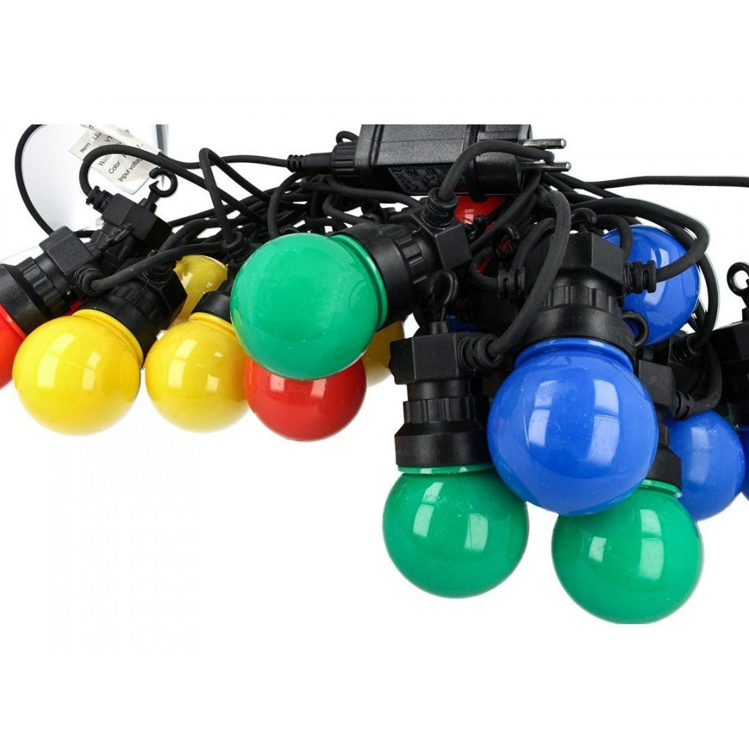 Led party lichtsnoer - 5 meter - 10 lampen - Multicolor - 24V