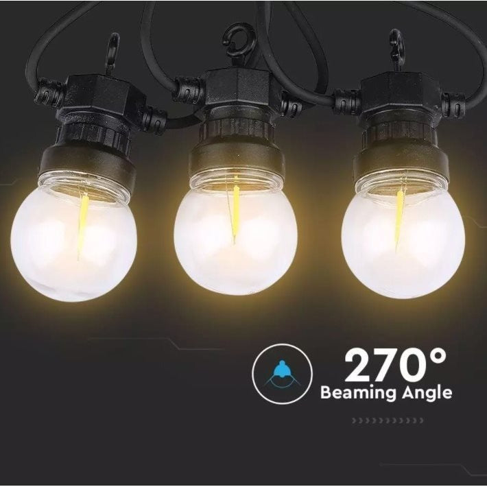 LED party light string - 5 meters - 10 filament lamps - 24V
