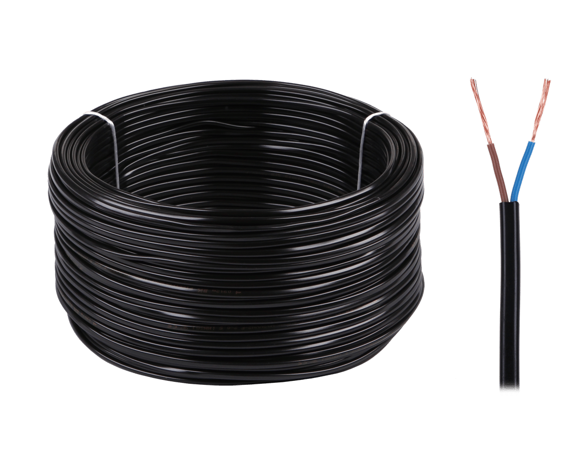 Platte stroomkabel - 2x 0,75mm2 - H03VVH-F - 10 meter