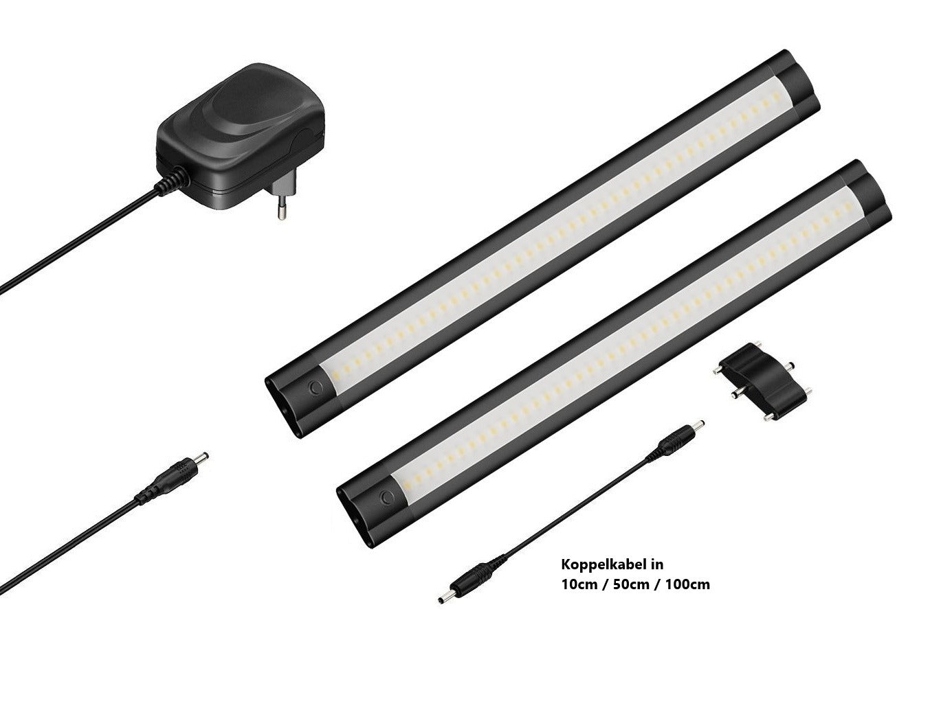 LED onderbouwverlichting - 30cm – dimbaar - zwart