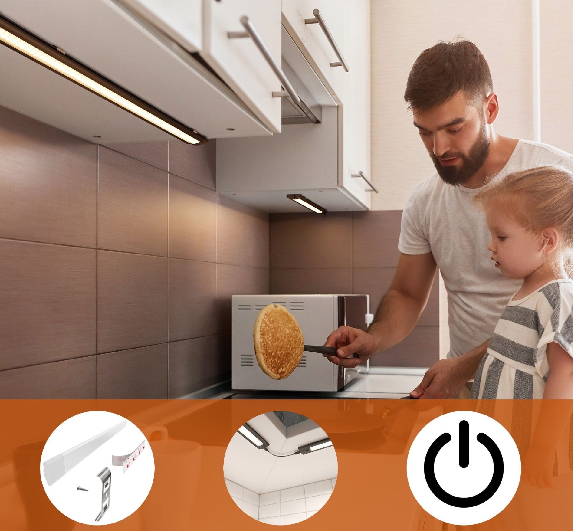 LED onderbouwverlichting - 50cm – dimbaar - zwart