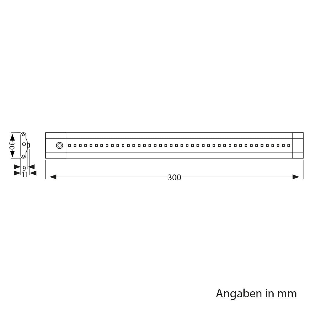 LED onderbouwverlichting - 30cm – dimbaar - zwart