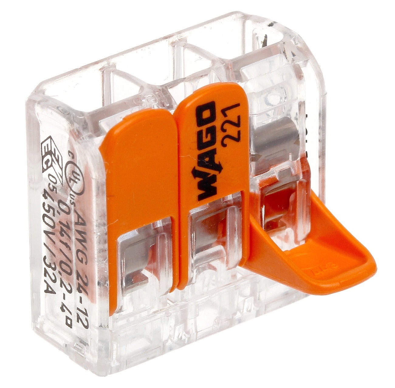 Wago verbindingsklem 3-VOUDIG 0,2-4 MMÂ² - Doorvoerconnector per stuk