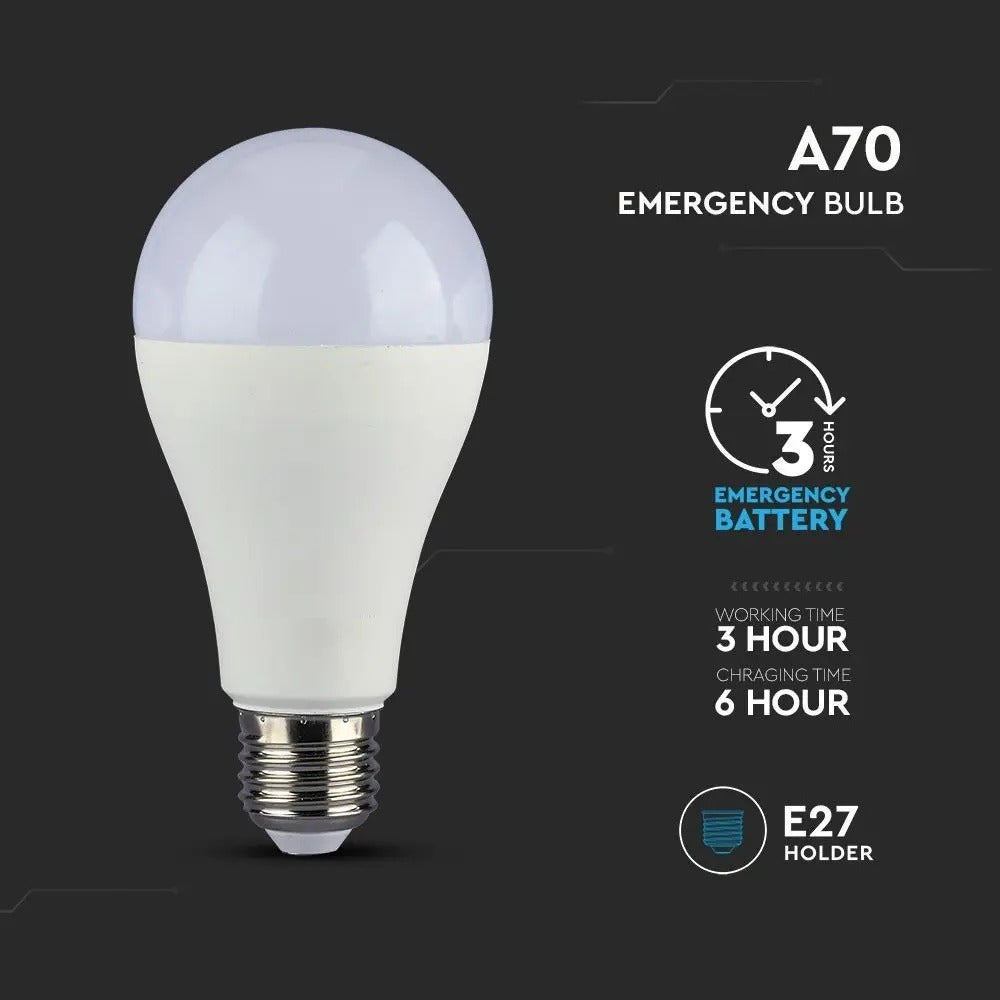 Rechargeable LED emergency lamp - E27 - 9W - Warm white - 806 lumens
