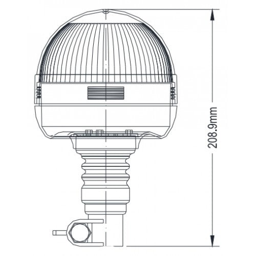 ORANJE dak zwaailicht - 8 LED - R10 / R65 - E keurmerk - beugel bevestiging