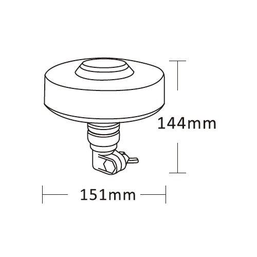 ORANJE dak zwaailicht - 48 LED - R10 / R65 - Beugel bevestiging