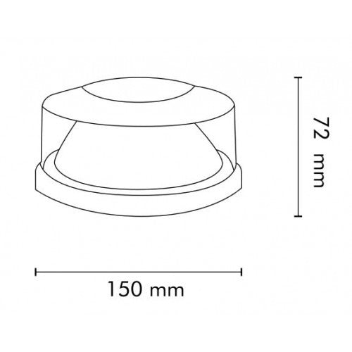 Dak zwaailicht ORANJE - 48 LED - R10 / R65 - E keurmerk - magnetische bevestiging