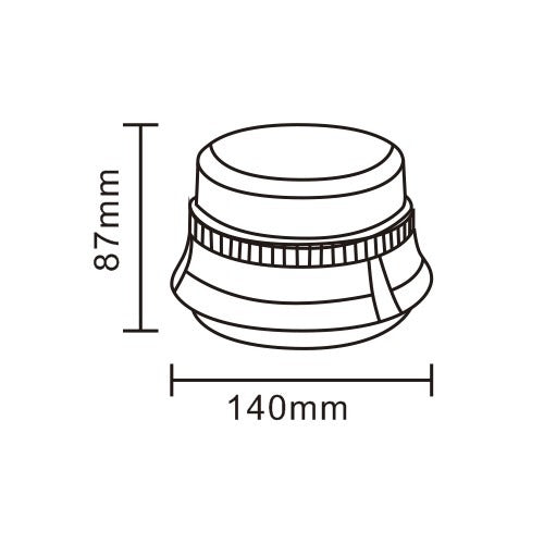 LED Beacon / Dakflitser - 8 LED - R10 / R65 - Oranje - Roterende leds