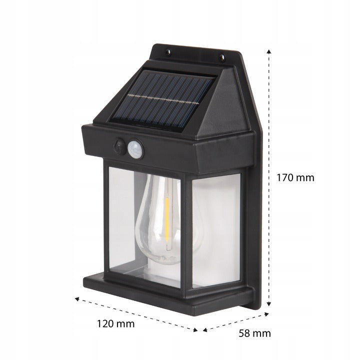 LED solar wandlamp - Schemer + bewegingssensor - Warm wit