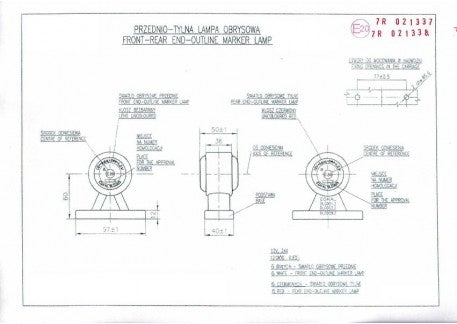 Zijmarkeringslicht 12/24V LED - Rood/Wit 6x LED - L1162