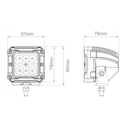 LED SPOT - 6 Led - 18 watt - 4 index kleuren - Koud Wit