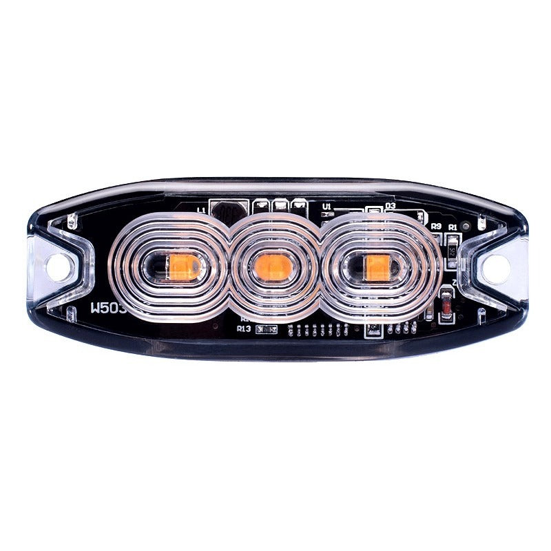 LED flitser - R65 - 4 flits patronen - 3-LED - Oranje - 12-24 Volt - IP67