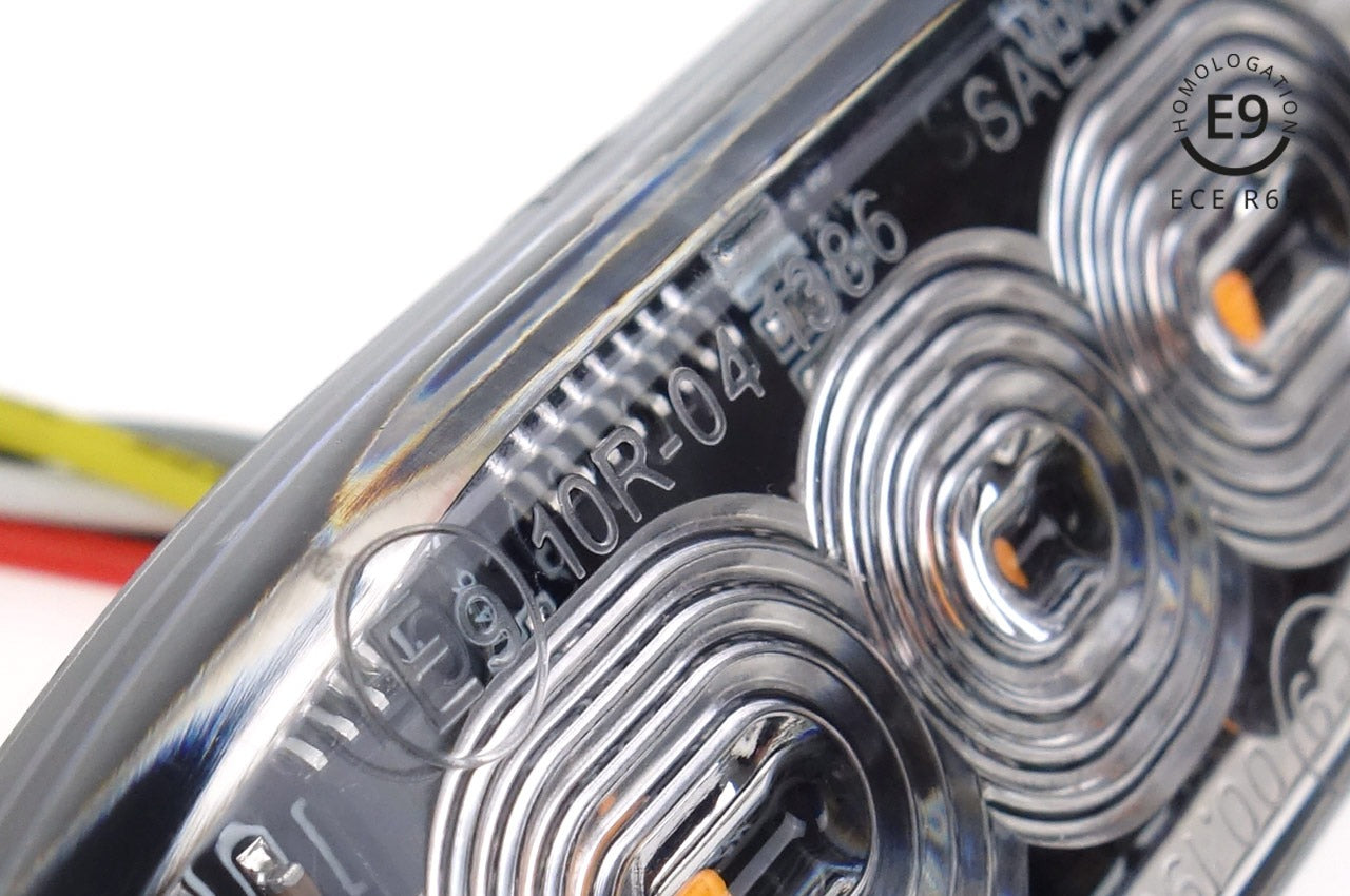 LED flitser - R65 - 4 flits patronen - 3-LED - Oranje - 12-24 Volt - IP67