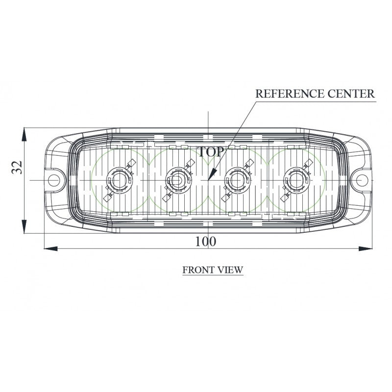 4-LED Blauwe flitser - R65 / R10 certificering E-markering