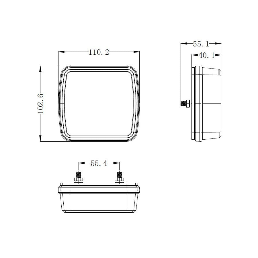 Feu arrière combiné à LED - 12/24 V - 4 en 1 - 34 LED - Gauche