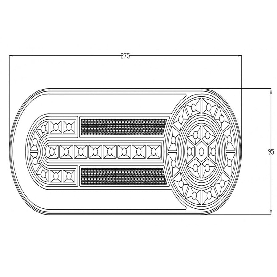 Feu arrière à LED combiné avec feu antibrouillard - 12/24 V - 143 LED