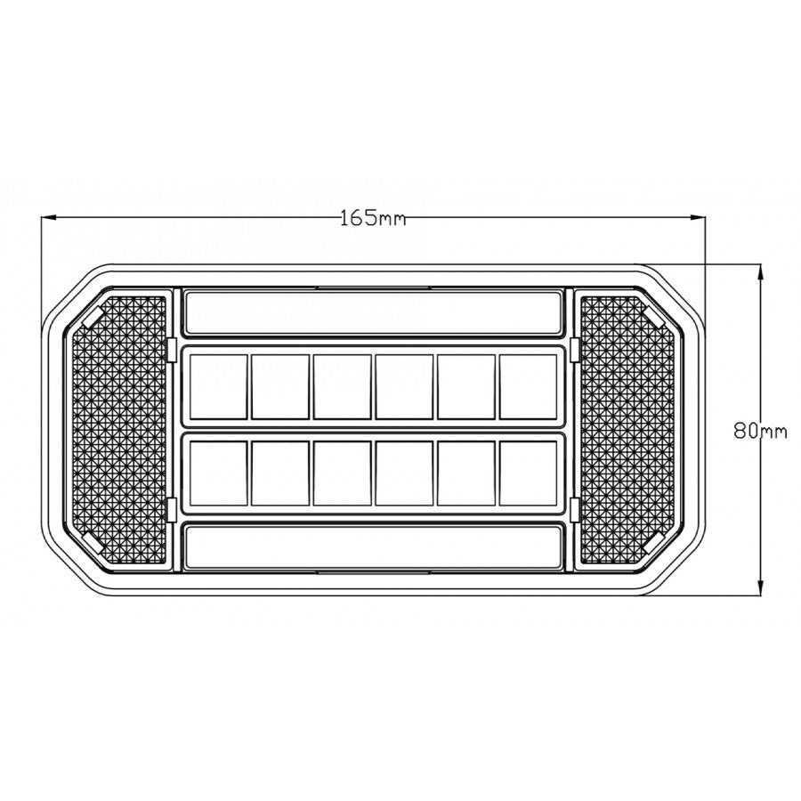 LED rear light + indicator - 12/24V - 24 LED