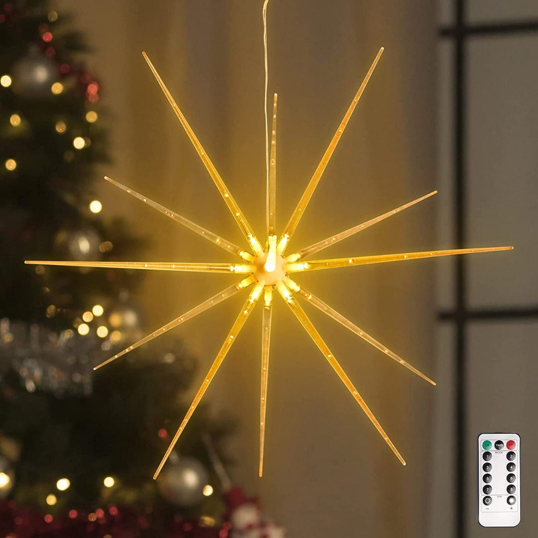 LED kerstster 3D - Met afstandsbediening - Warm wit - 50cm