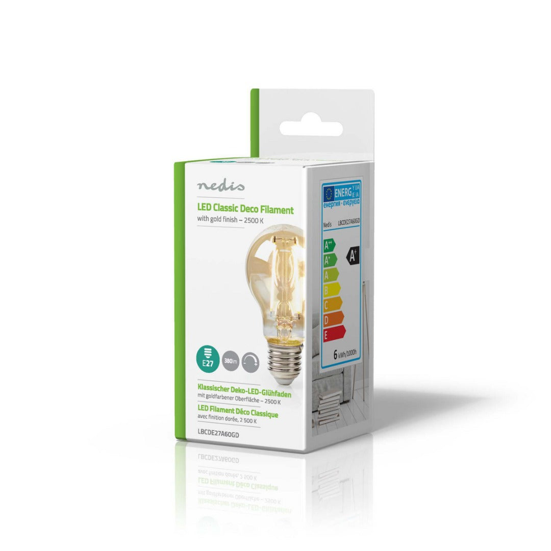Ampoule LED rétro à filament - Culot E27 - 5,4 W - Intensité variable - Blanc chaud - 400 lumens
