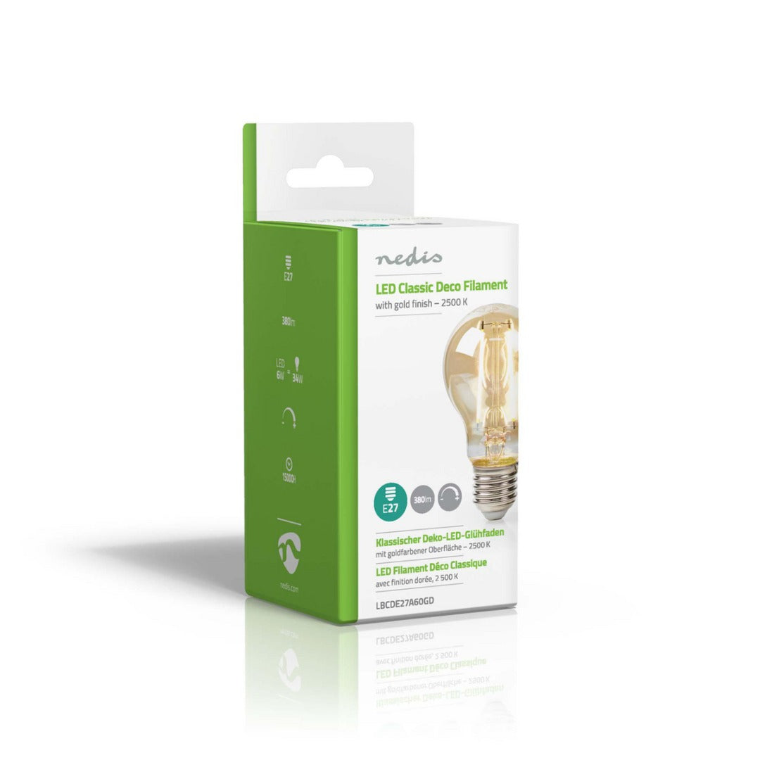 Ampoule LED rétro à filament - Culot E27 - 5,4 W - Intensité variable - Blanc chaud - 400 lumens