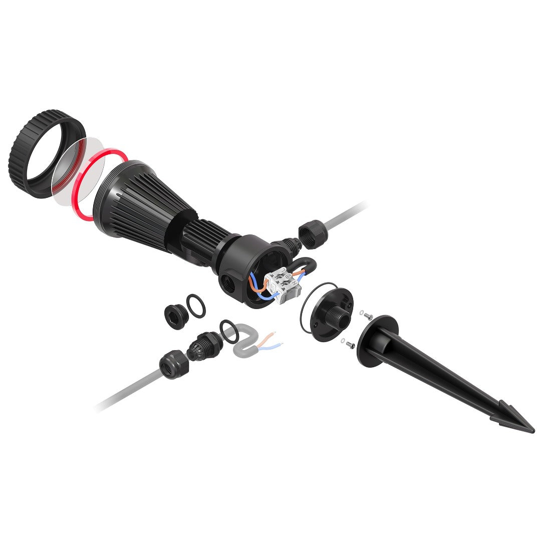 230V ground spot - GU10 fitting - 15 Watt - 390mm - Rotatable