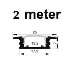 LED Profiel 2 meter - inbouw 7mm - plat model