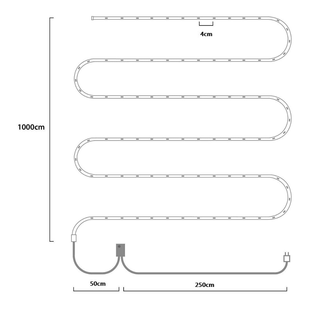 LED lichtslang - 10m - Waterproof - 8 standen - warm wit