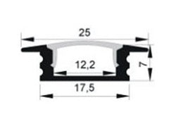 LED Profiel 1 meter - inbouw 7mm - plat model