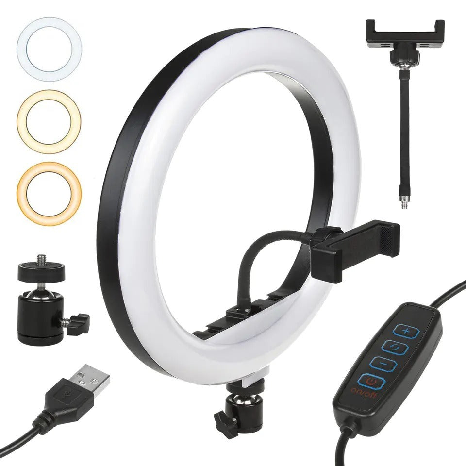LED selfie ringlamp - Met telefoonhouder en controller