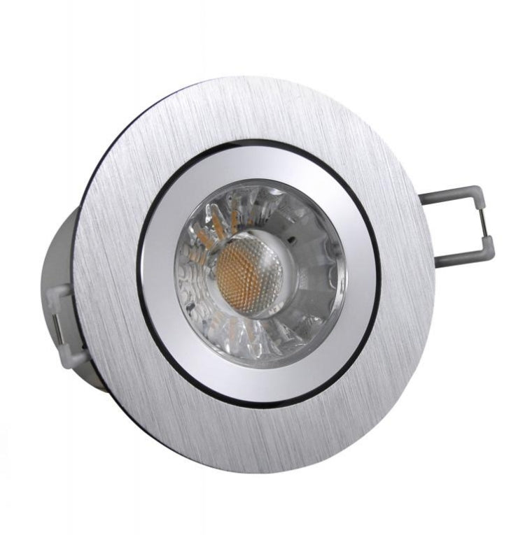 LED spot - compleet armatuur - RVS - rond geborsteld - koud wit