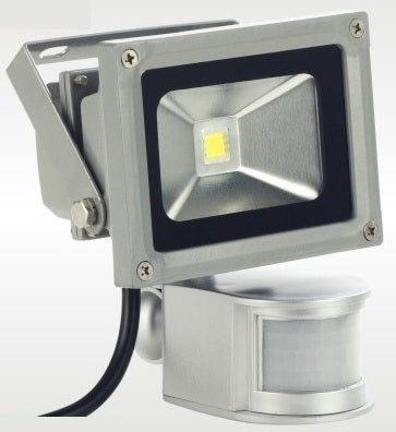 10W LED/PIR spotlight cold white