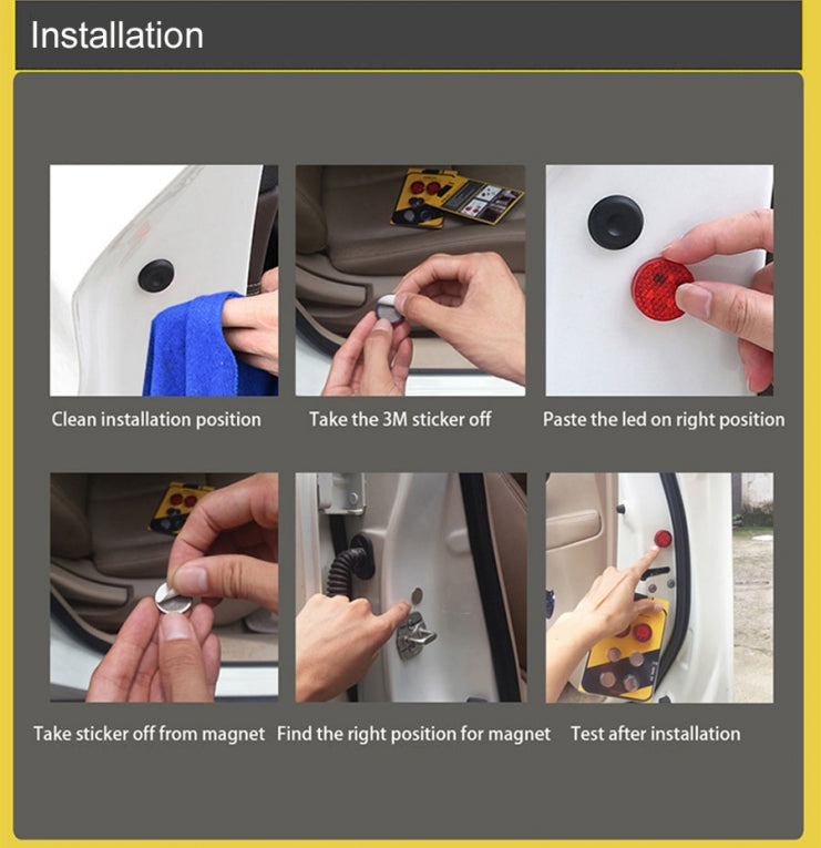 Auto Deur LED Waarschuwings Licht - Set van 2 - Rood