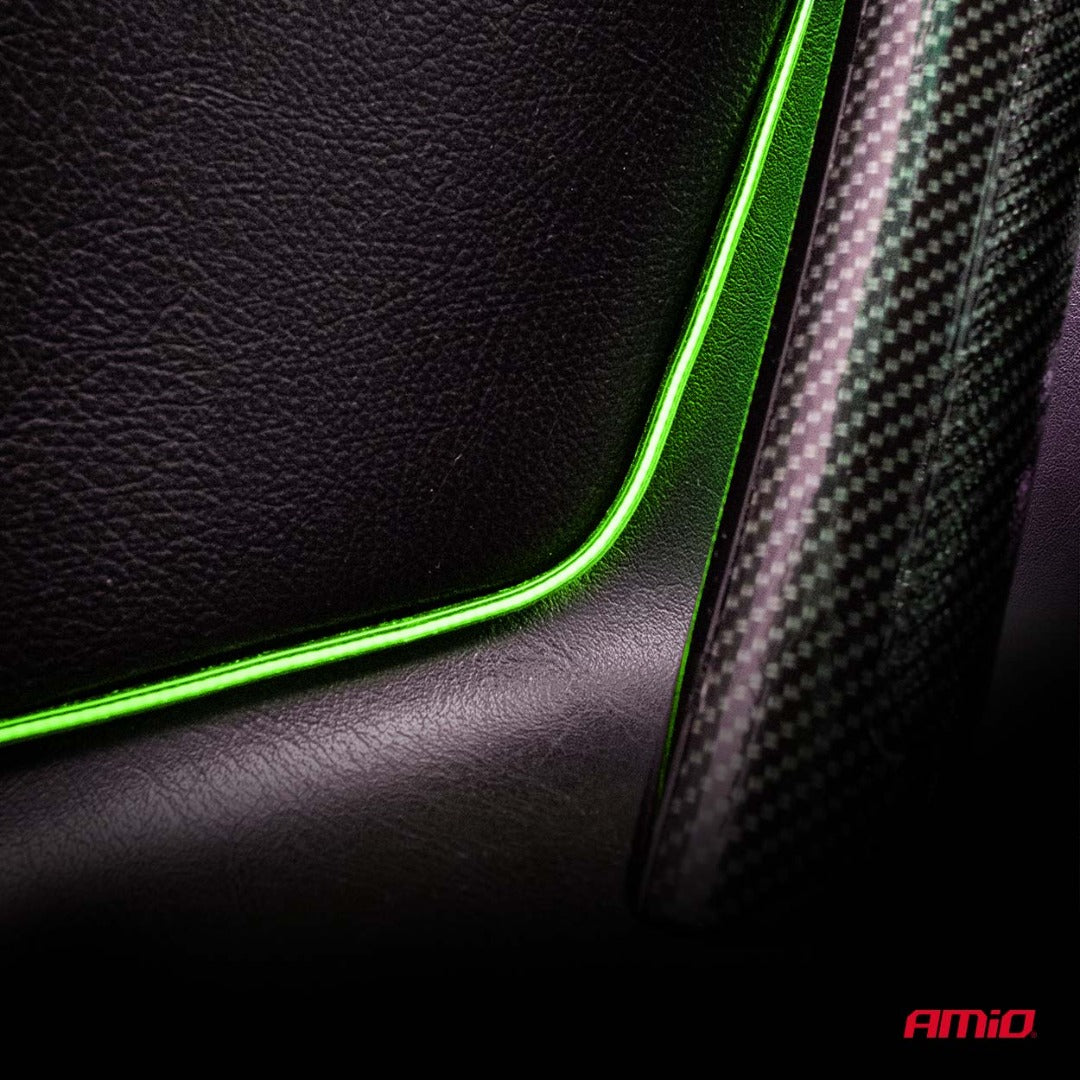 Flexibele LED COB-zijstrips – 12V – Groen licht – Auto interieurverlichting