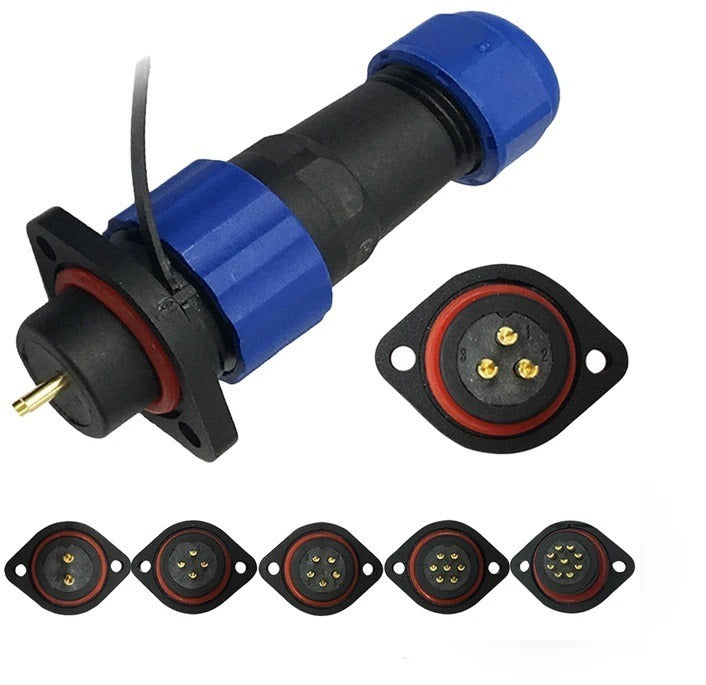 Connecteur mâle + châssis - 24 V - connecteur de câble étanche - 5 fils - IP68