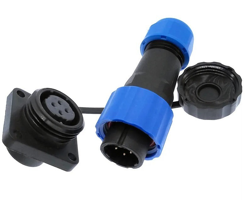 Connecteur mâle à embase carrée - 24 V - étanche - 3 fils - IP68