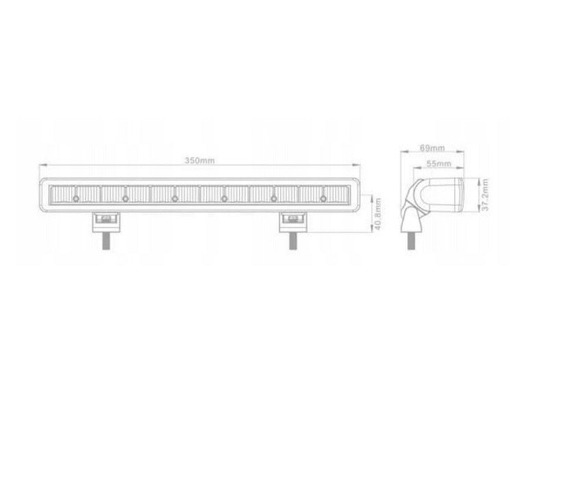 LED bar - 36w - 6000k - 35cm - 12 LED