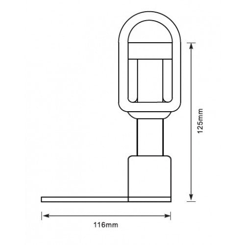 Daksteun K - kantelbaar - zwaailamp bevestiging