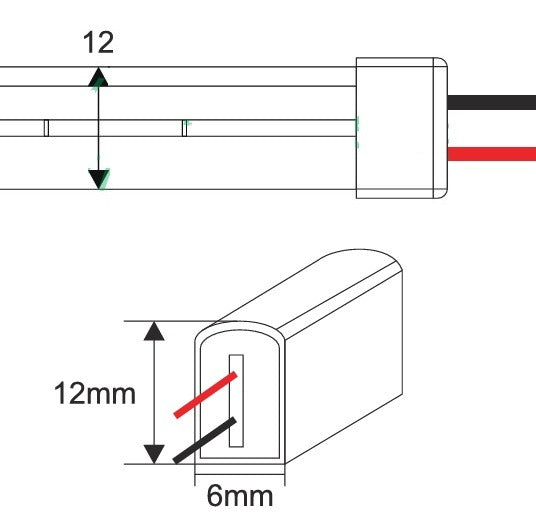 LED NEON - warm wit - 6x12mm - 120 led/m - 12V - 5 meter